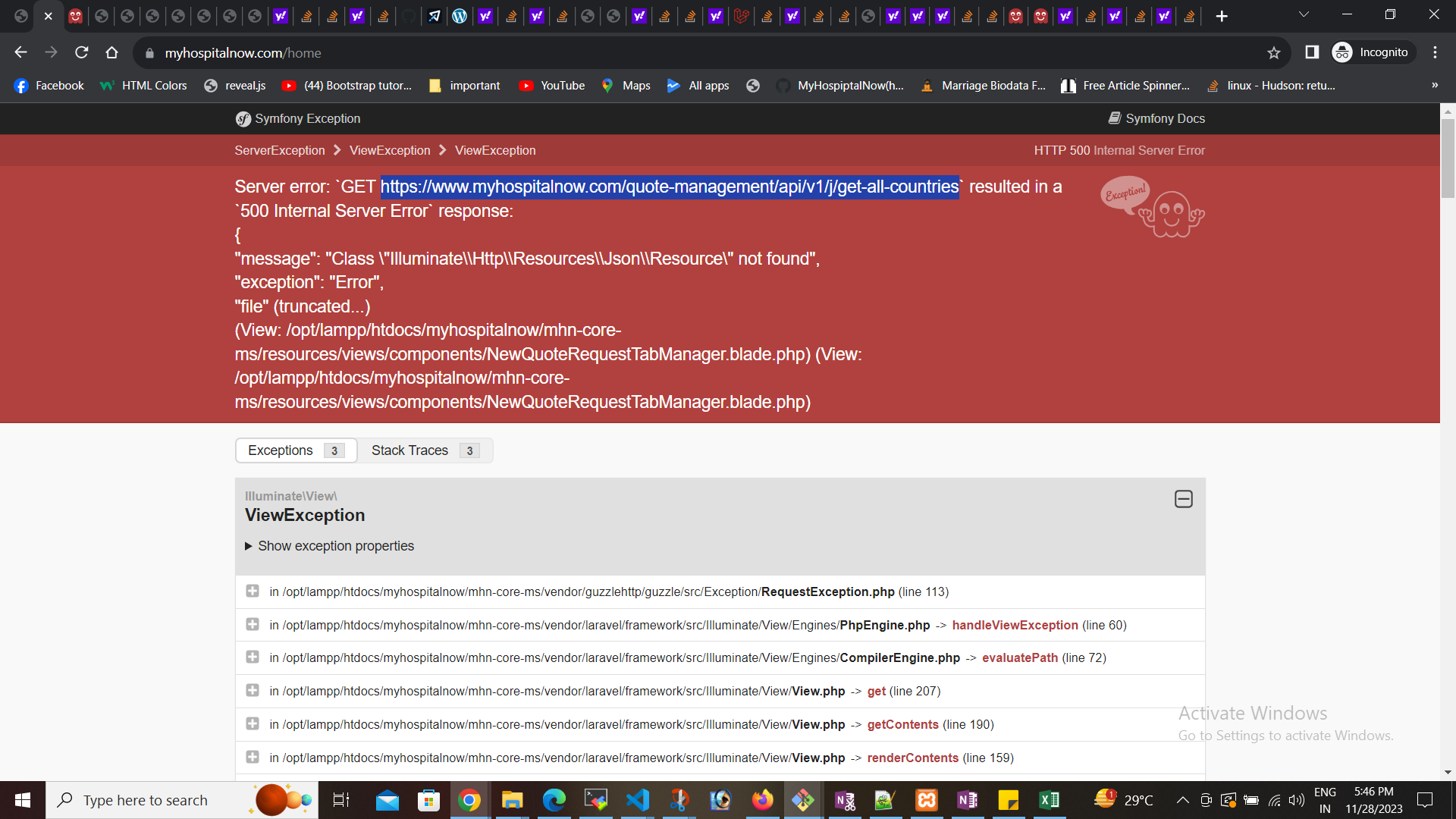 ERROR: Class “Illuminate\Http\Resources\Json\Resource” not found