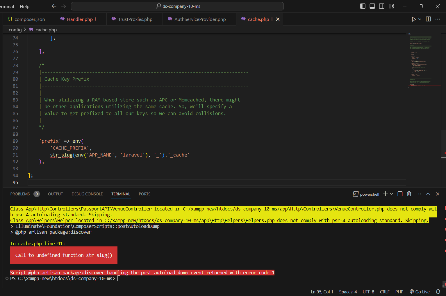 “Call to undefined function str_slug()” in Laravel 10