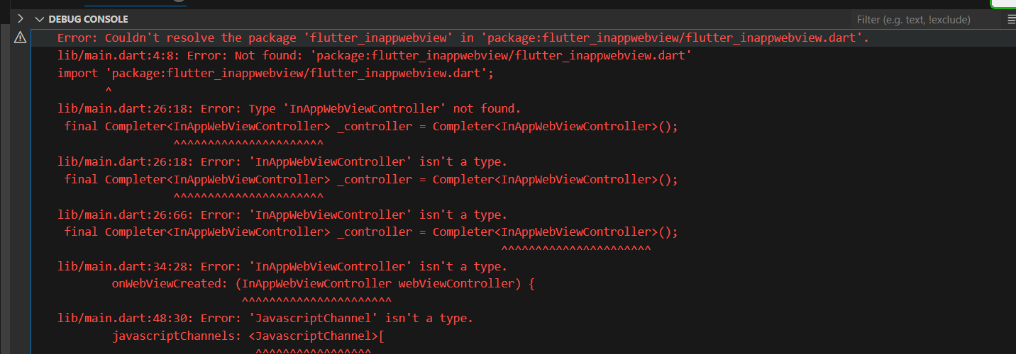 Error: Couldn’t resolve the package ‘flutter_inappwebview’ in ‘package:flutter_inappwebview/flutter_inappwebview.dart’.