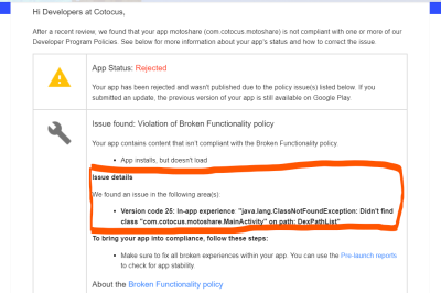 Action Required: Your app is not compliant with Google Play PoliciesĀ
