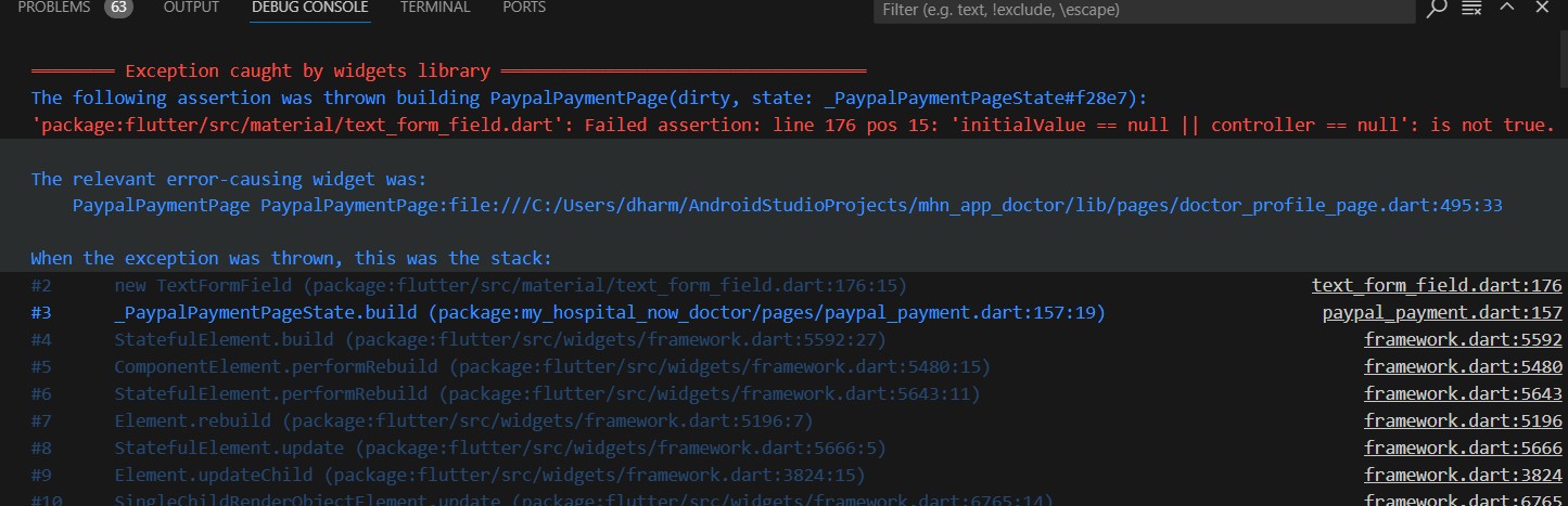Flutter - 'initialValue == null || controller == null': is not true ...