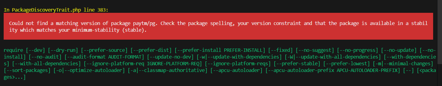Composer/Packagist could not find package for minimum stability - SRE ...