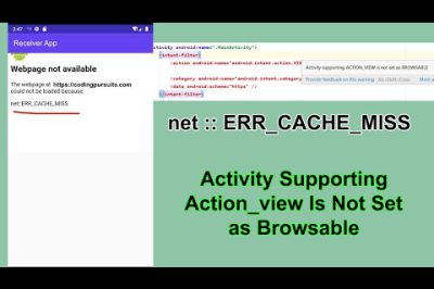 WebView showing ERR_CACHE_MISS on app production build