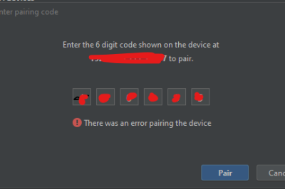 Wi-Fi Debug (ADB) – There was an error pairing the device