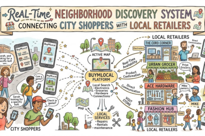 Real-Time Neighborhood Discovery System Connecting City Shoppers With Local Retailers